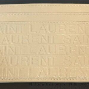SAINT LAURENT LOGO EMBOSSED LEATHER CARD CASE